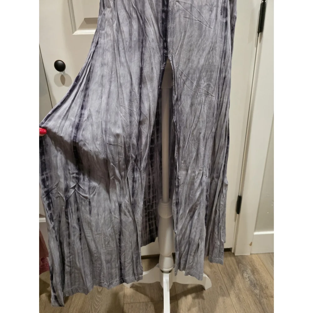 POL Halter Neck Adjustable Tie Dye Midi Dress Size Small NWOT Flowy Keyhole Back